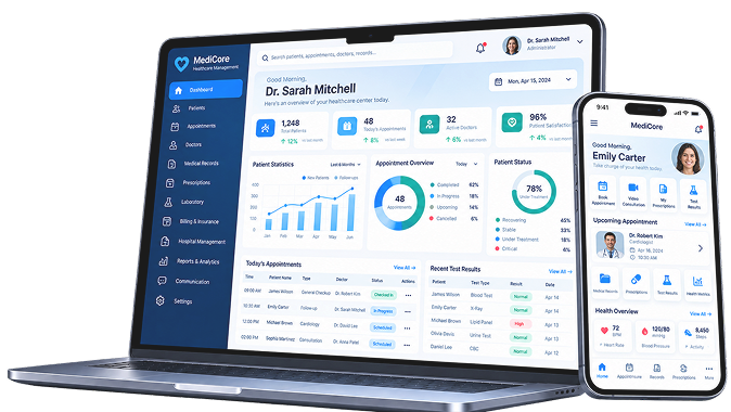 E-Commerce store on laptop and phone