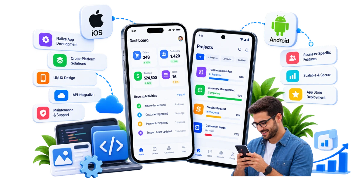 Mobile app development for iOS and Android business applications