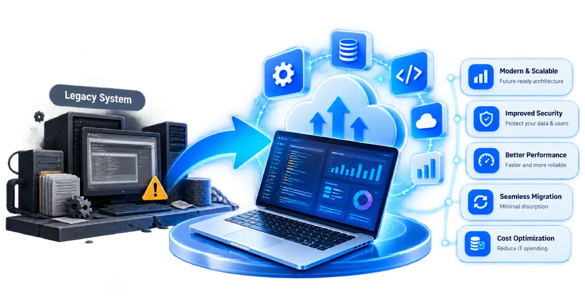 Legacy business software being modernized into a secure web platform