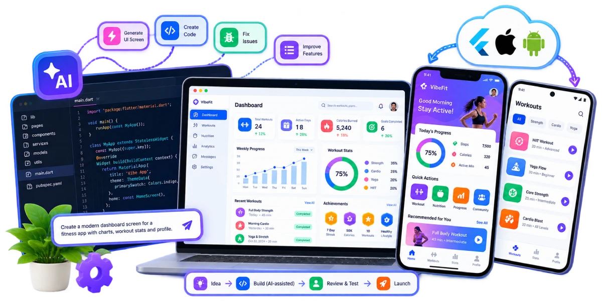 Vibe-coded app development - AI-assisted coding with engineering review